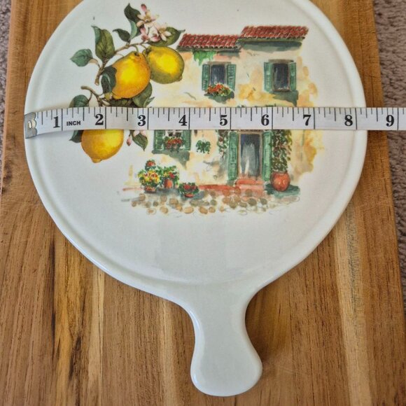Ceramica Cuore Ceramic trivet Cheese Board Lemon Tuscan Villa Made in Italy - Picture 4 of 5
